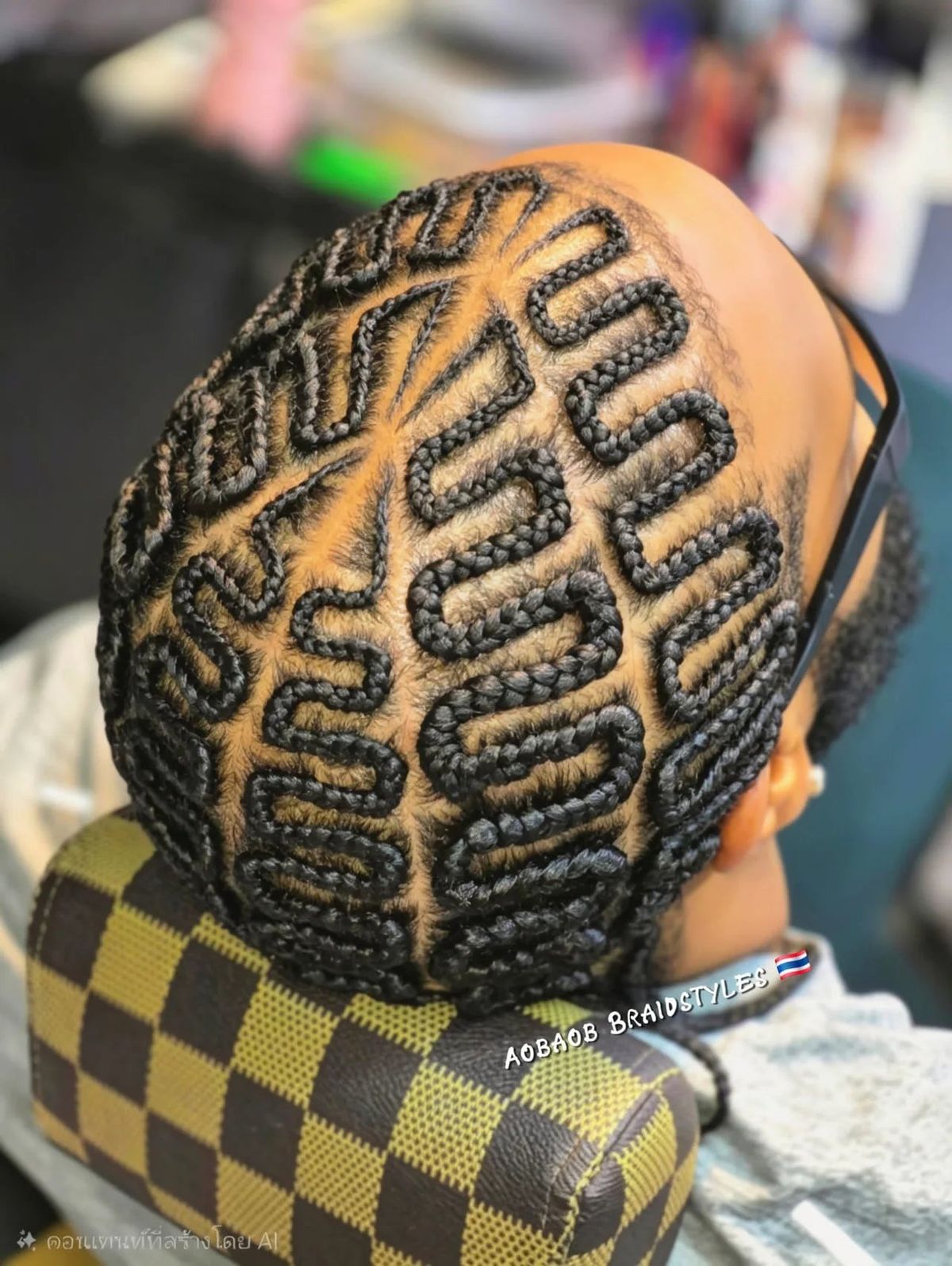 Freestyle cornrow pattern artwork