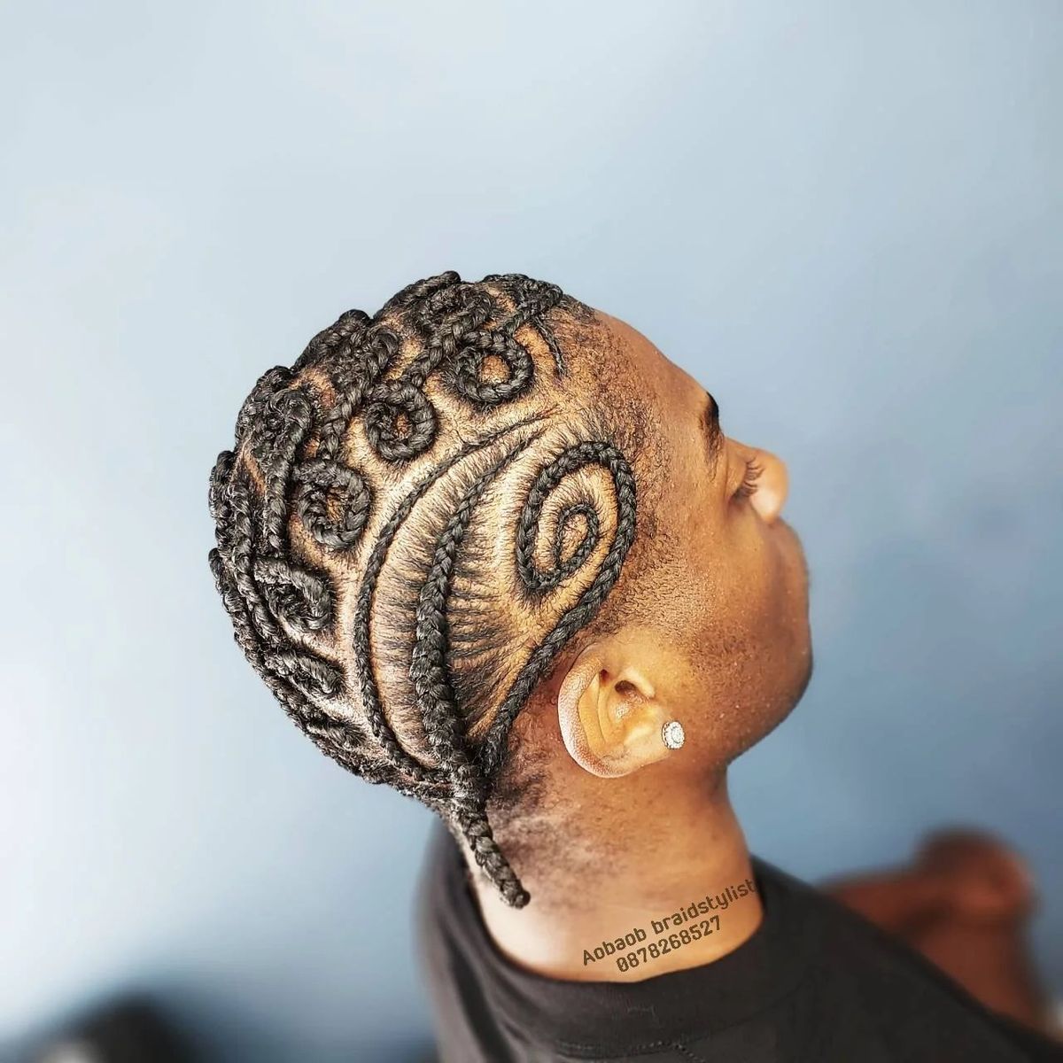 Men's freestyle cornrow pattern